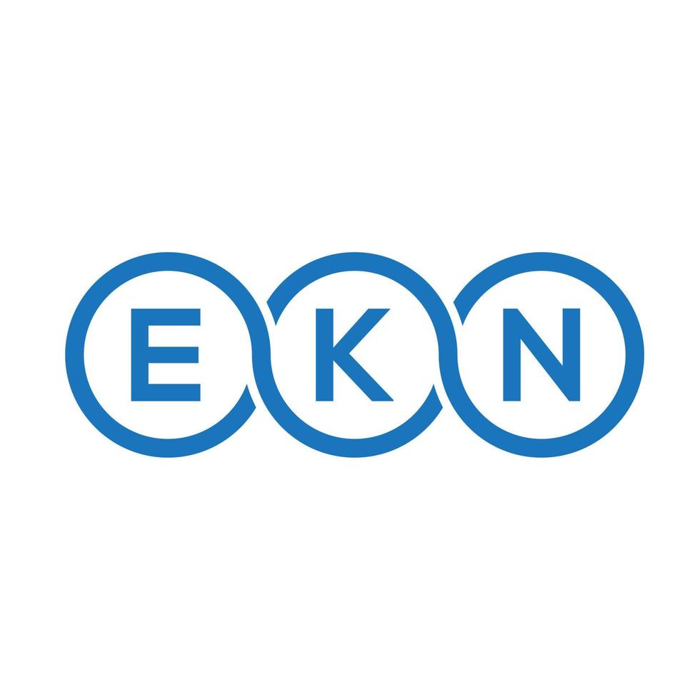 création de logo de lettre ekn sur fond noir. concept de logo de lettre initiales créatives ekn. conception de lettre ekn. vecteur