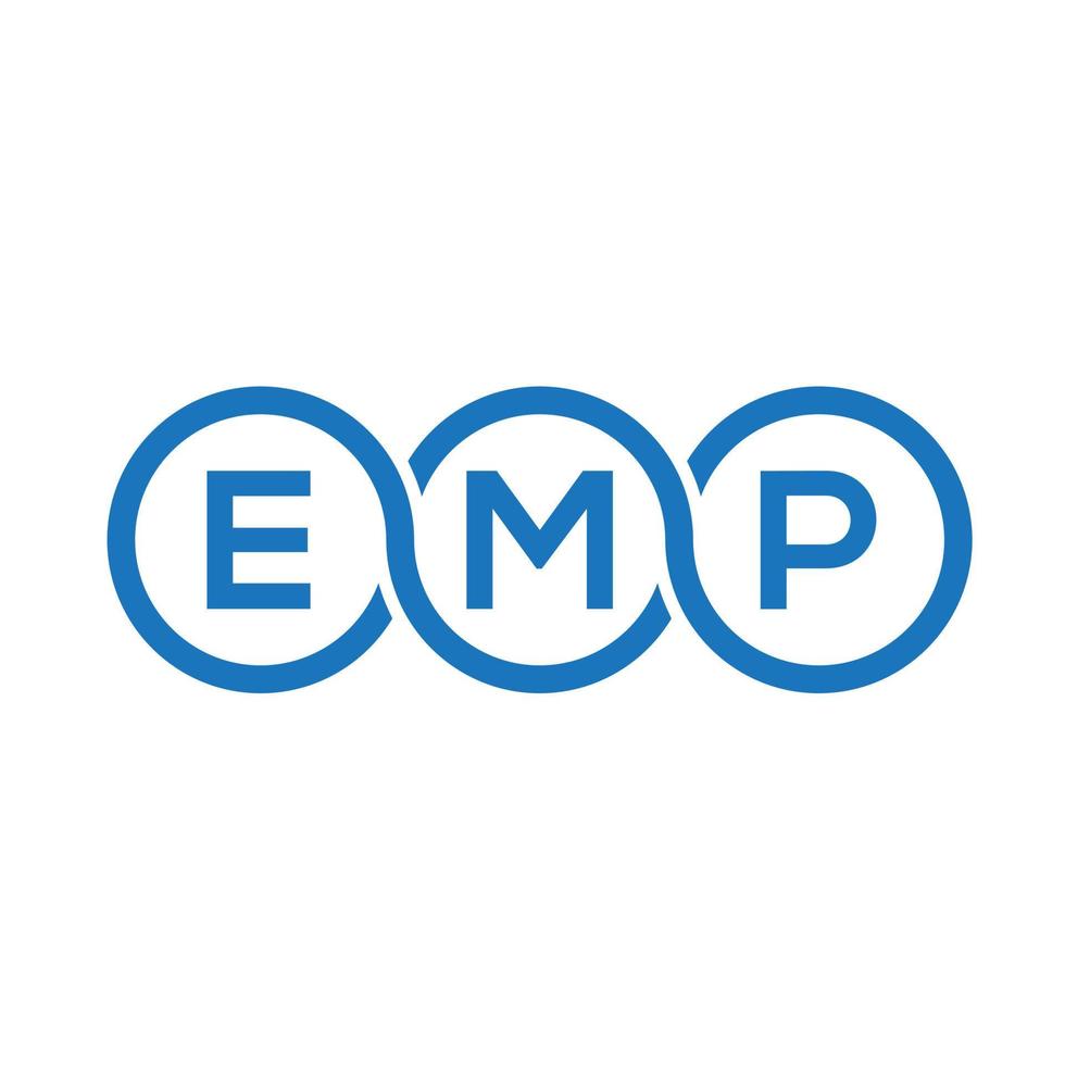 création de logo de lettre emp sur fond noir. concept de logo de lettre initiales créatives emp. conception de lettre emp. vecteur