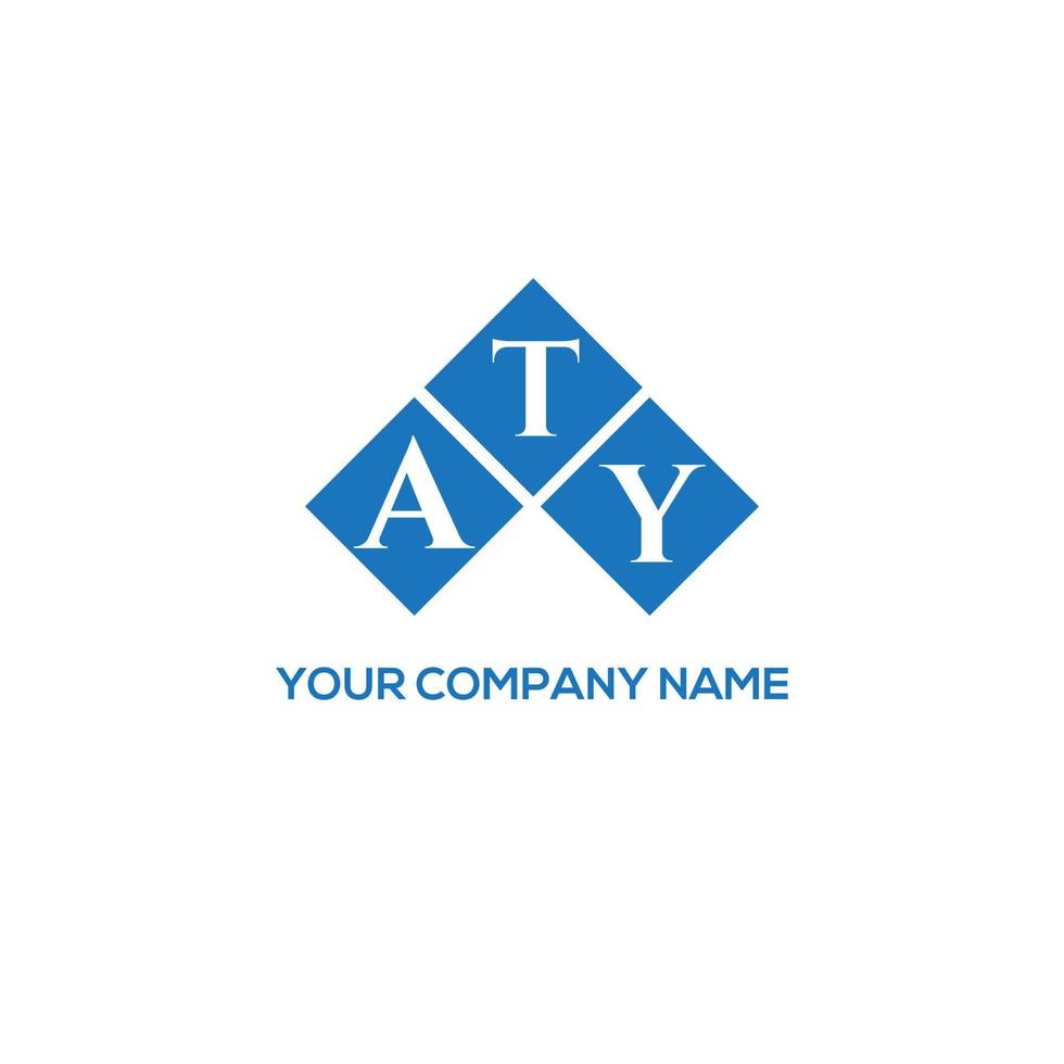 création de logo de lettre aty sur fond blanc. concept de logo de lettre initiales créatives aty. conception de lettre aty. vecteur