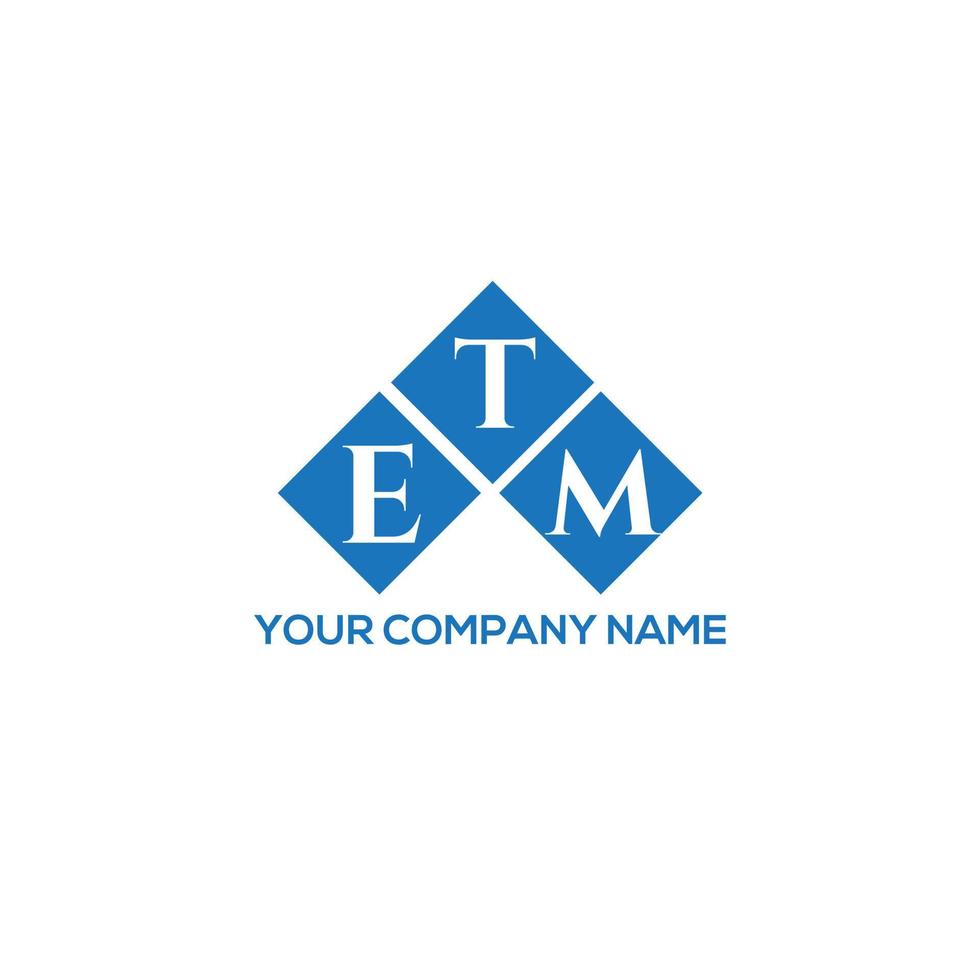 création de logo de lettre etm sur fond blanc. concept de logo lettre initiales créatives etm. conception de lettre etm. vecteur