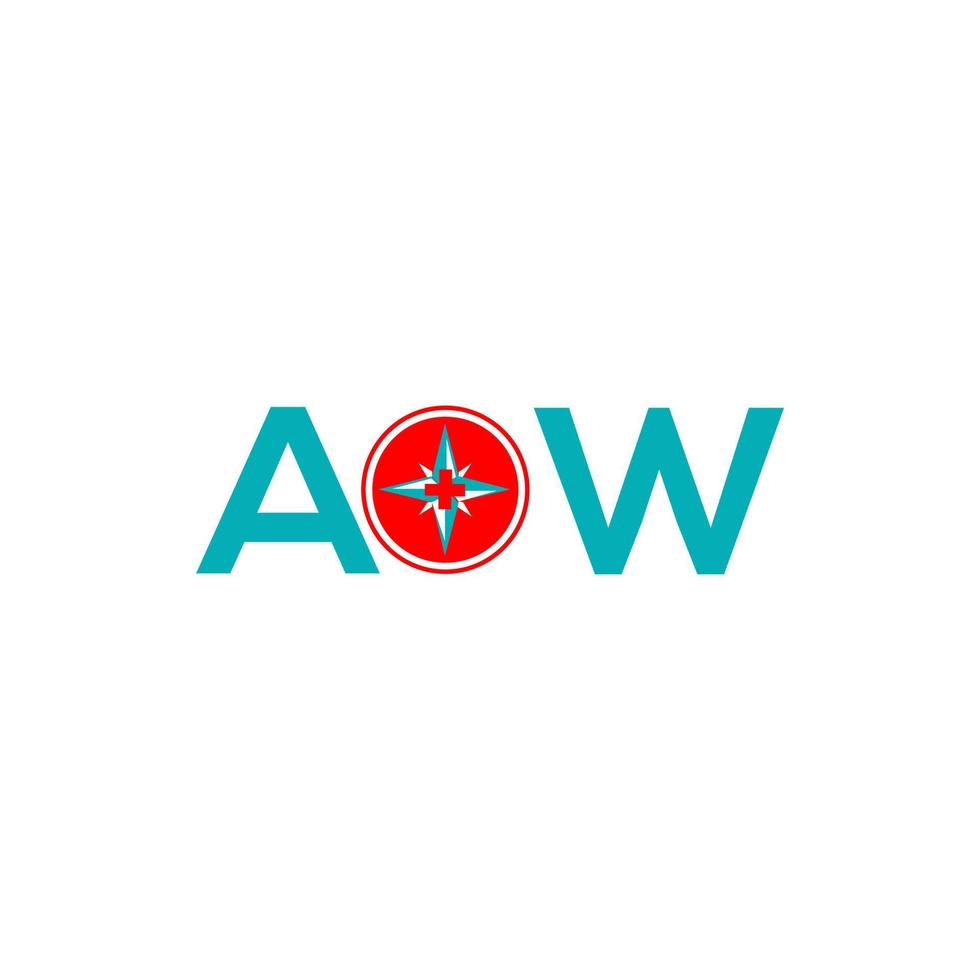 création de logo de lettre aow sur fond blanc. aow concept de logo de lettre initiales créatives. aow conception de lettre. vecteur