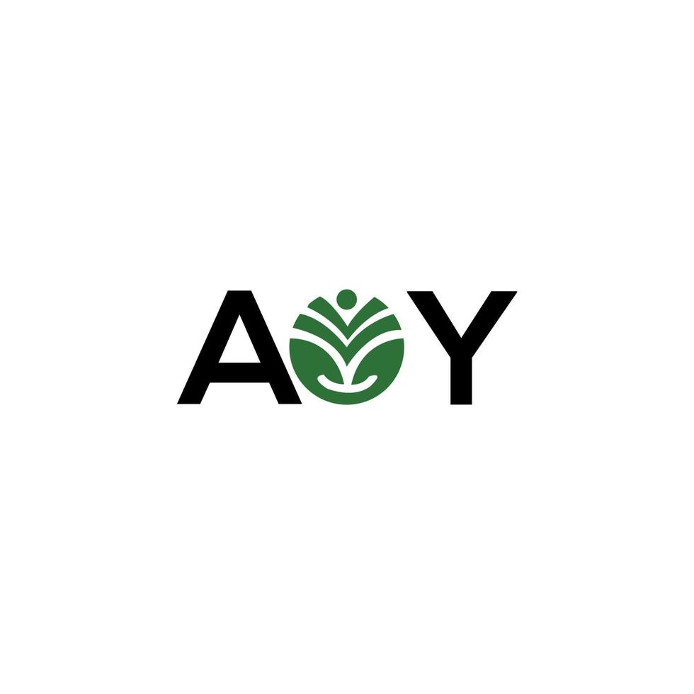 création de logo de lettre aoy sur fond blanc. aoy concept de logo de lettre initiales créatives. conception de lettre aoy. vecteur