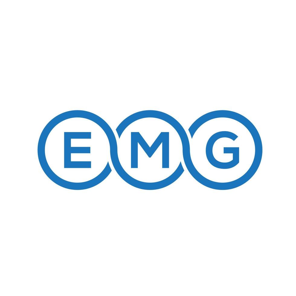 création de logo de lettre emg sur fond noir. concept de logo de lettre initiales créatives emg. conception de lettre emg. vecteur