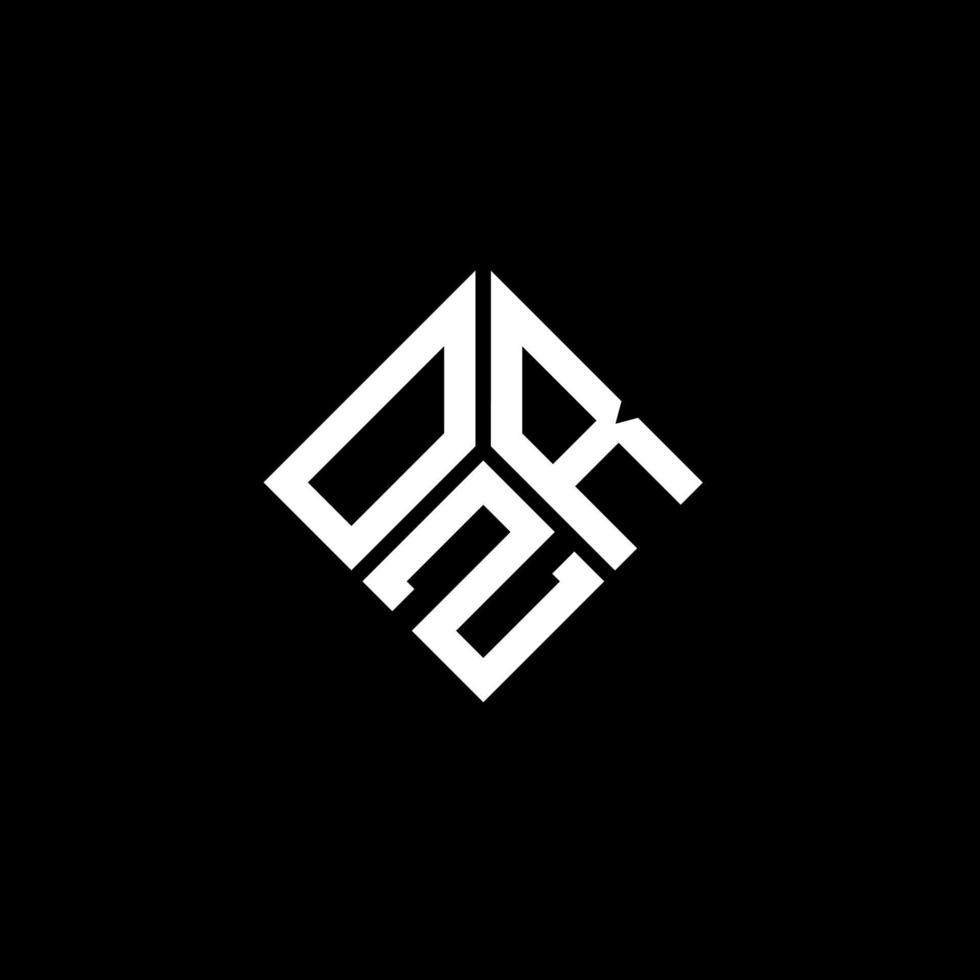 création de logo de lettre ozr sur fond noir. concept de logo de lettre initiales créatives ozr. conception de lettre ozr. vecteur