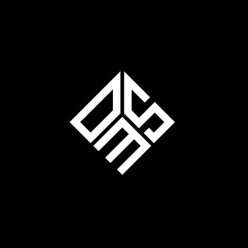 création de logo de lettre oms sur fond noir. concept de logo de lettre initiales créatives oms. conception de lettre oms. vecteur