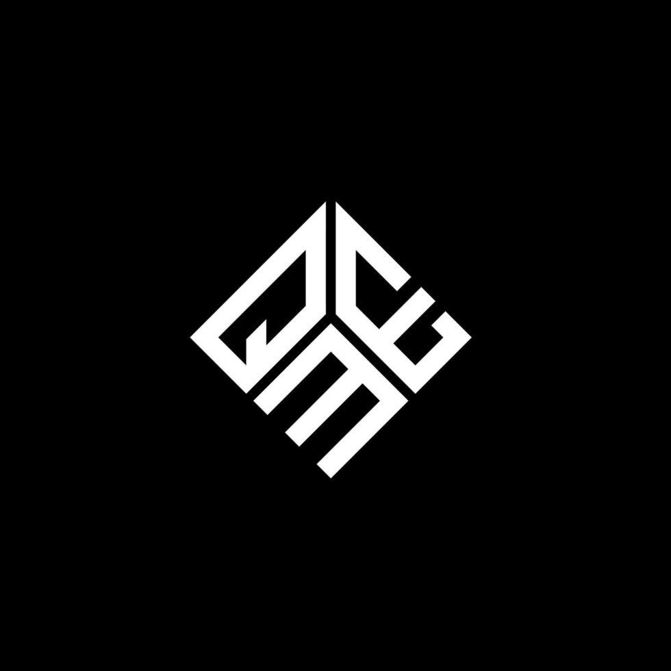 création de logo de lettre qme sur fond noir. concept de logo de lettre initiales créatives qme. conception de lettre qme. vecteur