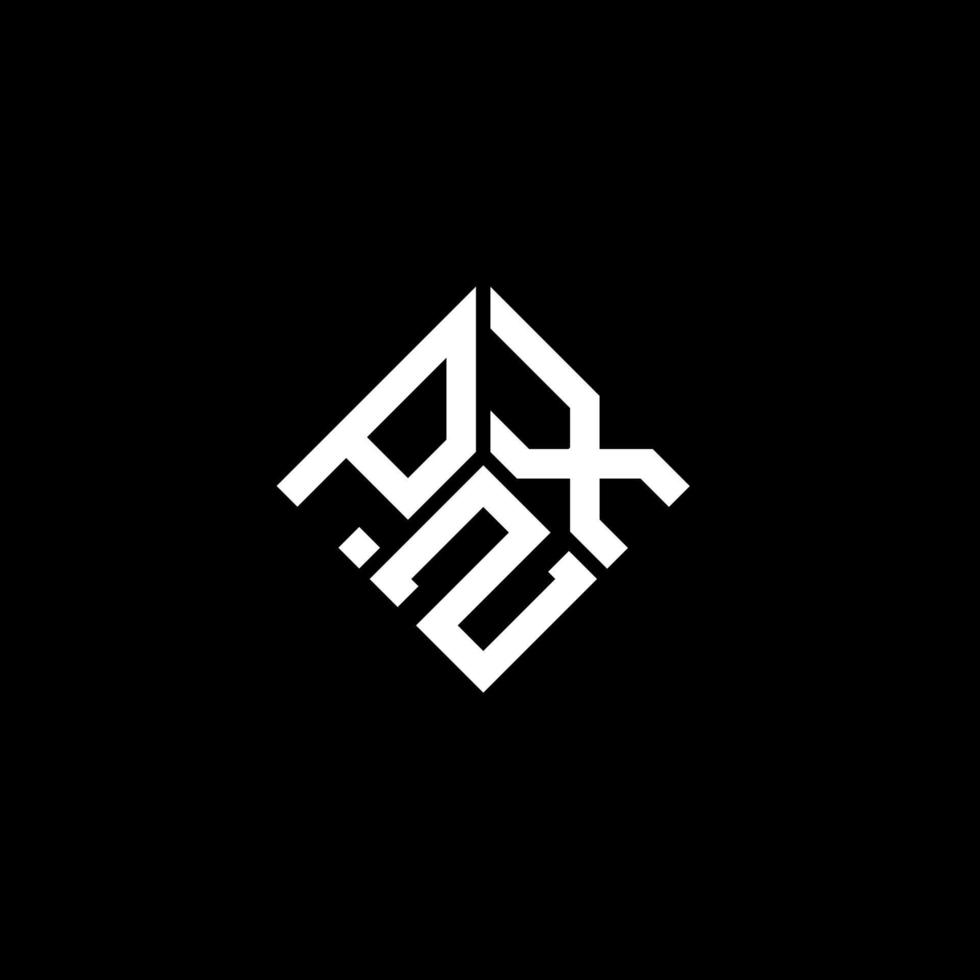 création de logo de lettre pzx sur fond noir. concept de logo de lettre initiales créatives pzx. conception de lettre pzx. vecteur