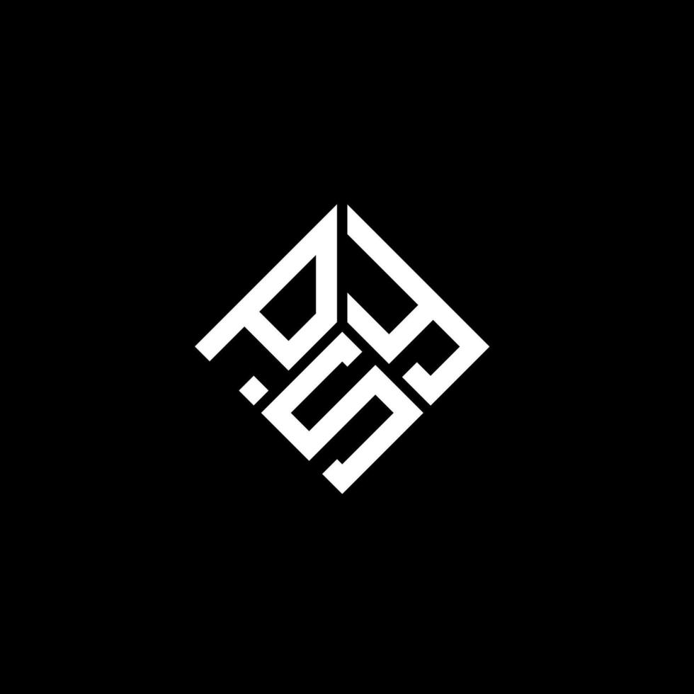 création de logo de lettre psy sur fond noir. concept de logo de lettre initiales créatives psy. conception de lettre psy. vecteur
