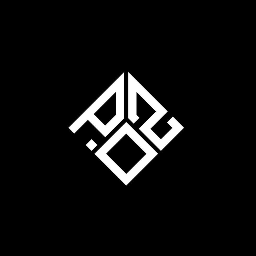 création de logo de lettre poz sur fond noir. concept de logo de lettre initiales créatives poz. conception de lettre poz. vecteur
