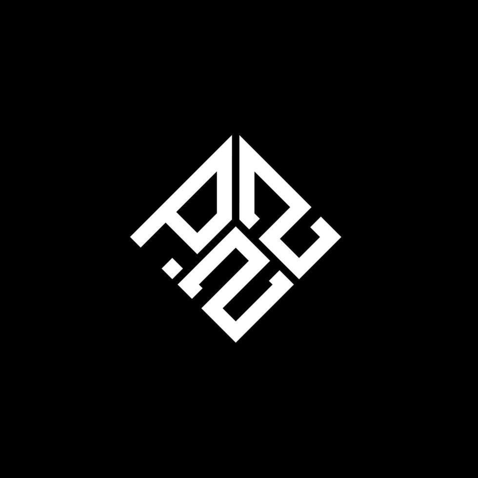 création de logo de lettre pzz sur fond noir. concept de logo de lettre initiales créatives pzz. conception de lettre pzz. vecteur