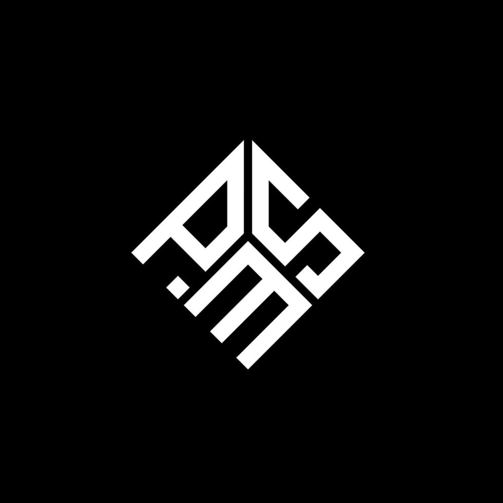 création de logo de lettre pms sur fond noir. concept de logo de lettre initiales créatives pms. conception de lettre pms. vecteur