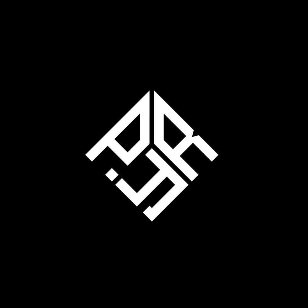 création de logo de lettre pyr sur fond noir. concept de logo de lettre initiales créatives pyr. conception de lettre pyr. vecteur