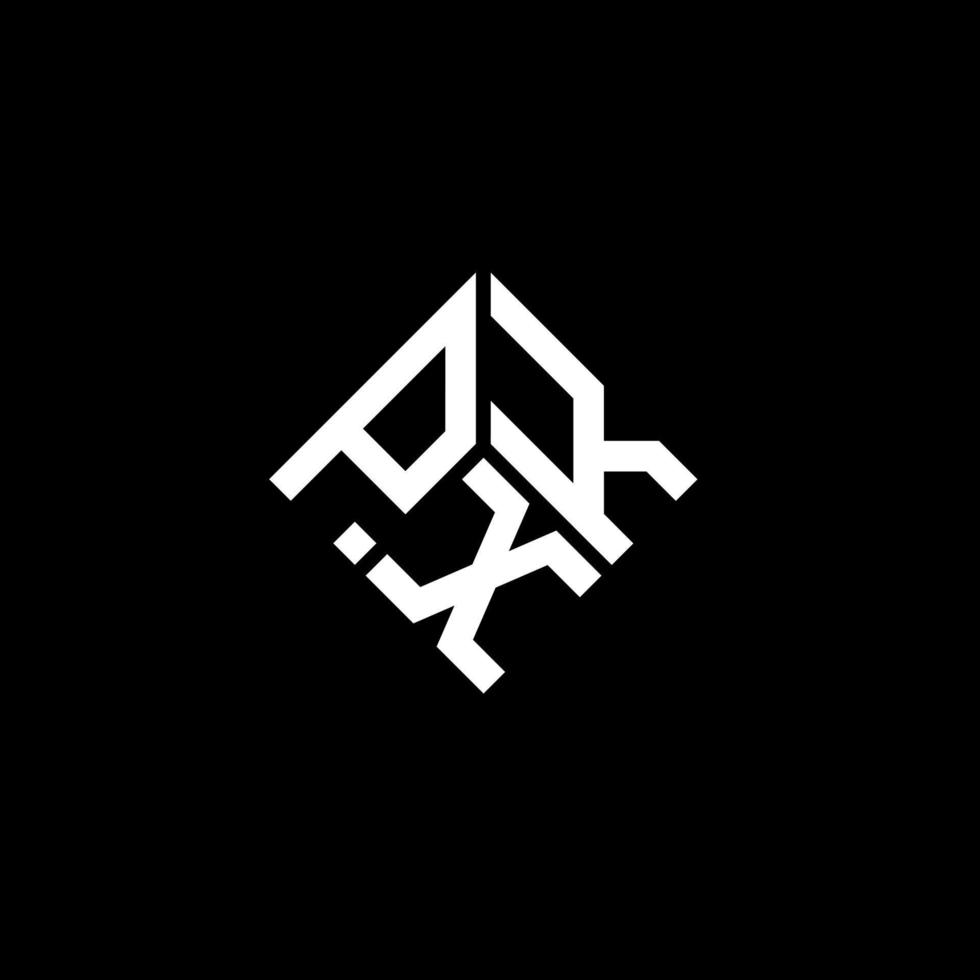 création de logo de lettre pxk sur fond noir. concept de logo de lettre initiales créatives pxk. conception de lettre pxk. vecteur