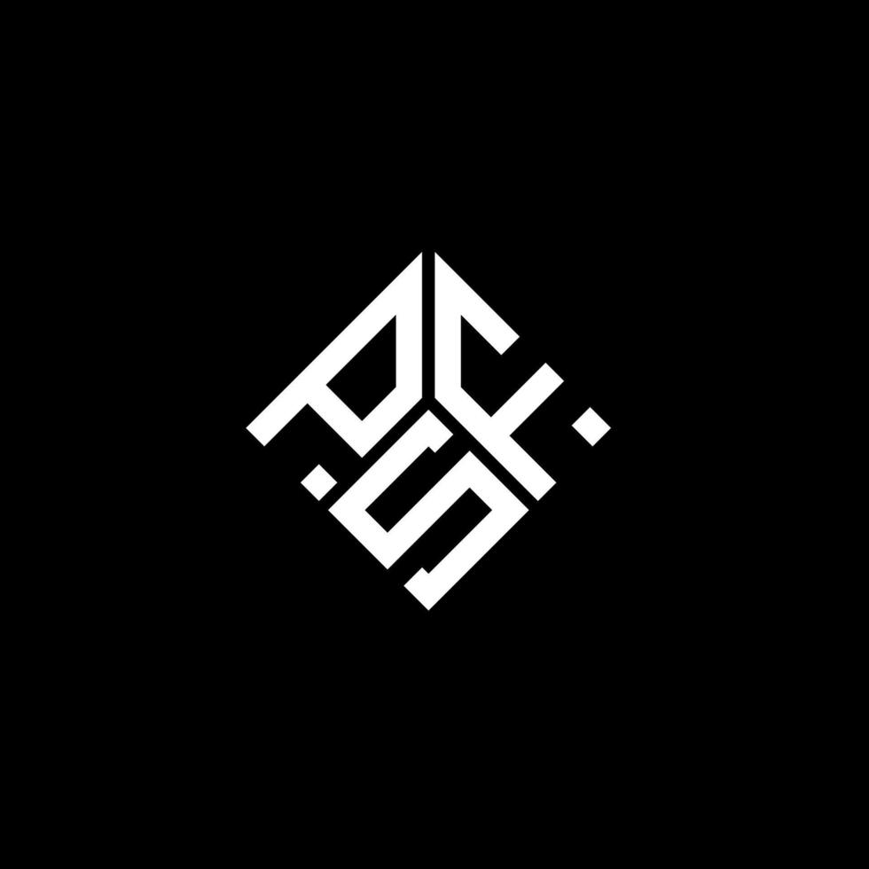 création de logo de lettre psf sur fond noir. concept de logo de lettre initiales créatives psf. conception de lettre psf. vecteur