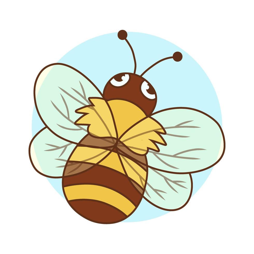 abeille volant des enfants d'animaux dessinant des dessins animés. illustration vectorielle de mascotte d'insecte. personnage mignon d'abeille vecteur