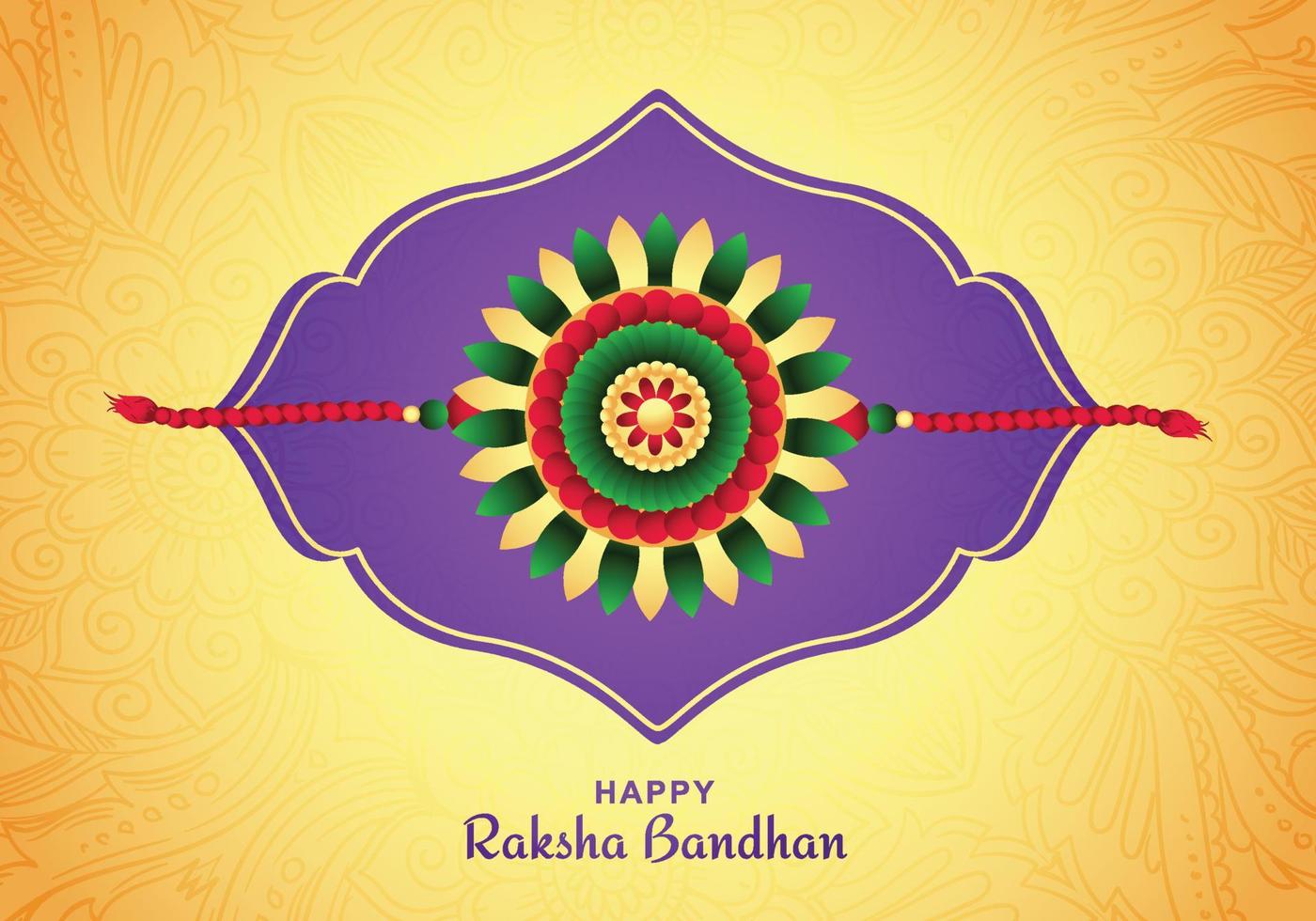 festival indien raksha bandhan avec fond décoratif rakhi vecteur