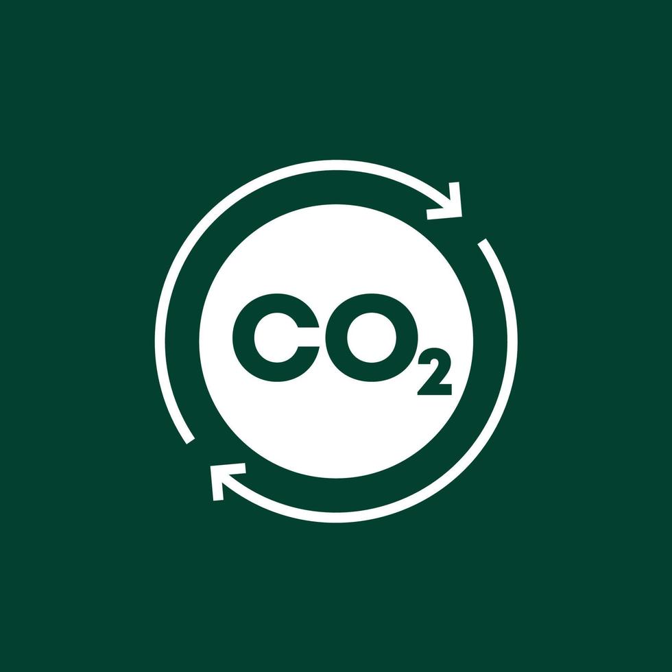compensation carbone, icône de réduction de gaz co2 vecteur