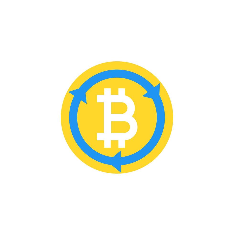 icône de vecteur d'échange bitcoin sur blanc