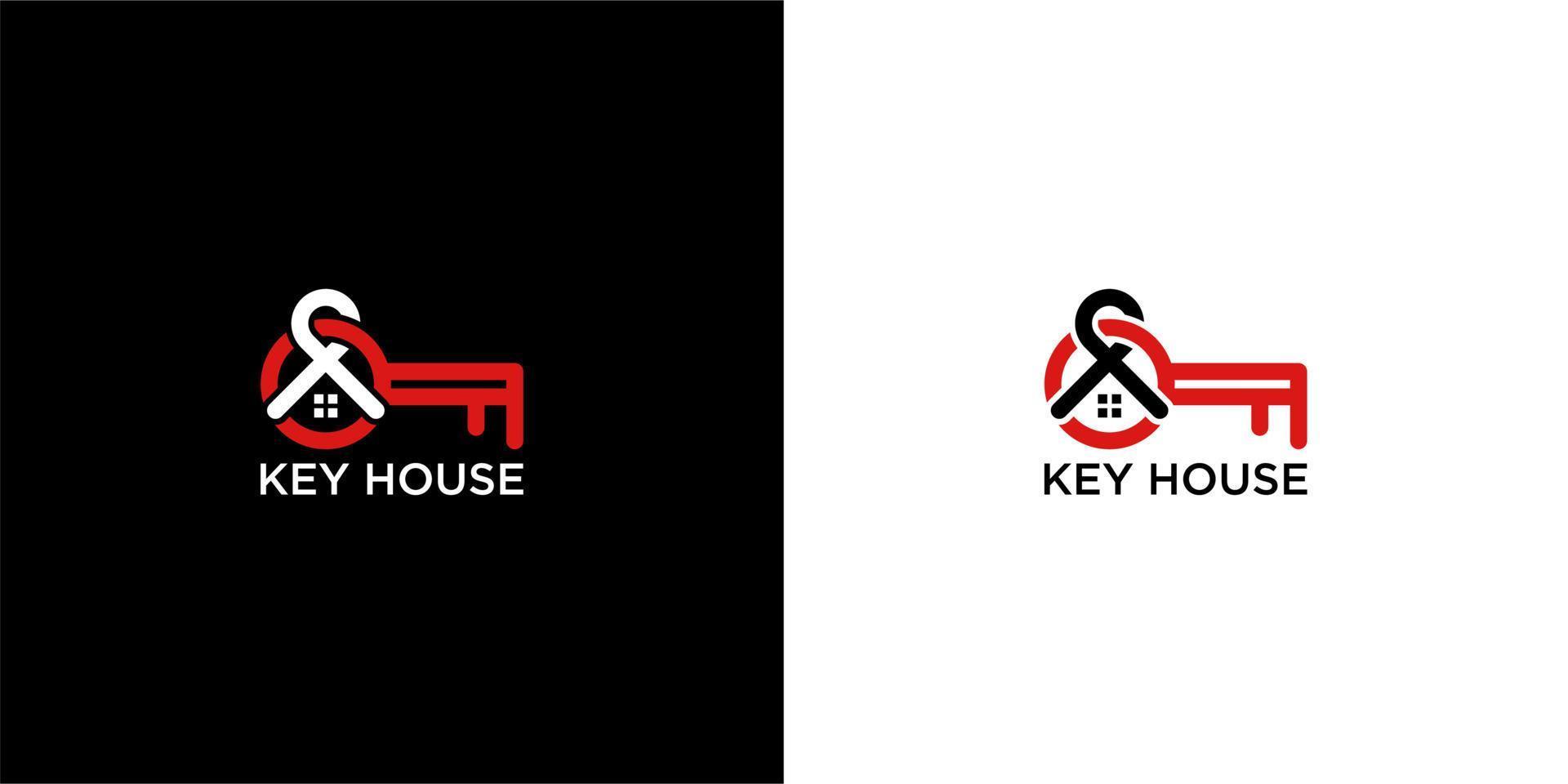 modèle de logo de maison clé vecteur