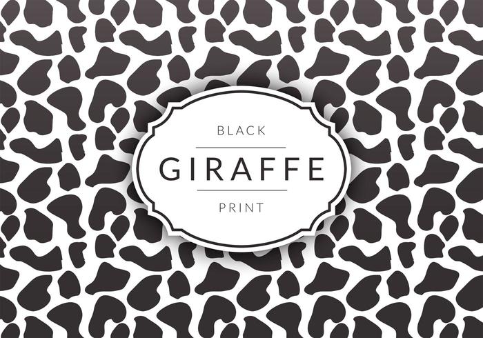 Fond noir de vecteur imprimé de girafe noir gratuit