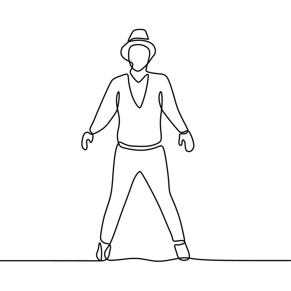 dessin au trait continu sur quelqu'un qui danse vecteur