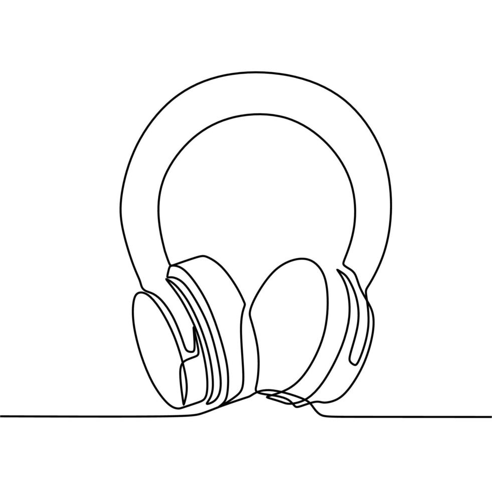 dessin au trait continu sur casque vecteur