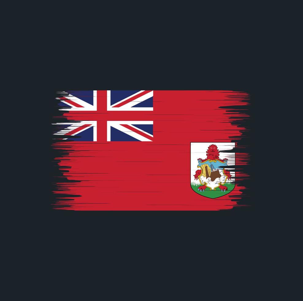 pinceau drapeau des bermudes. drapeau national vecteur