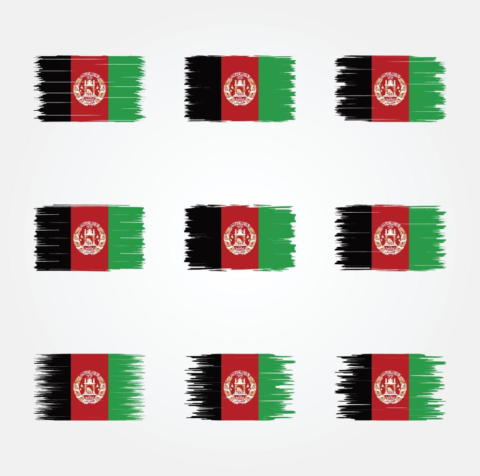 collection de pinceaux drapeau afghanistan vecteur