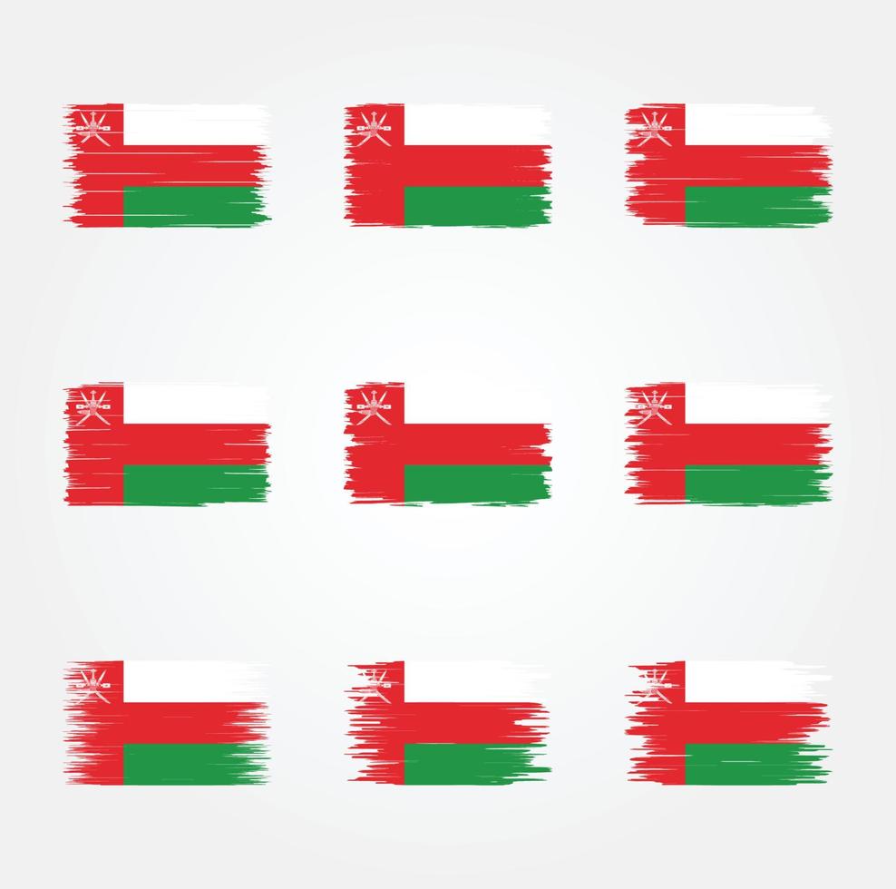 pinceau drapeau oman. drapeau national vecteur