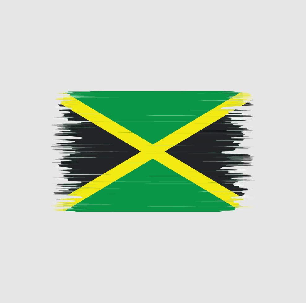 pinceau drapeau jamaïcain. drapeau national vecteur