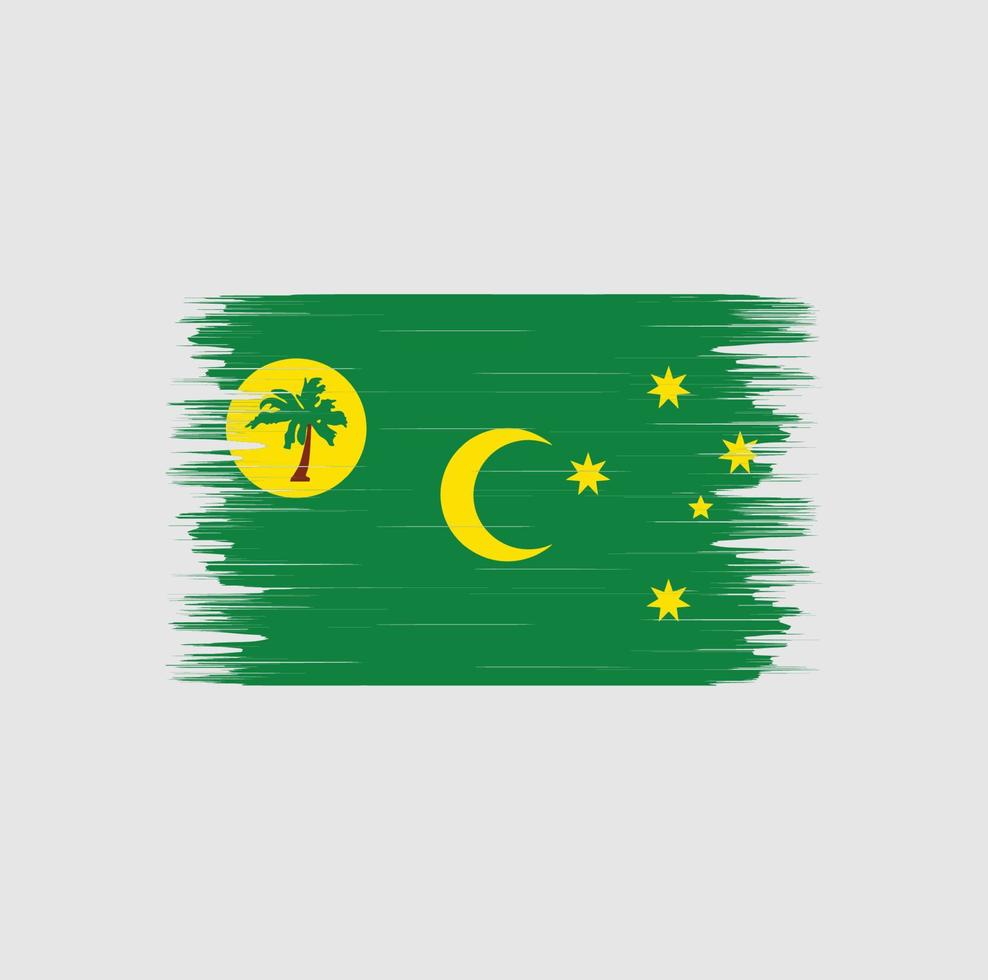 brosse de drapeau des îles cocos. drapeau national vecteur