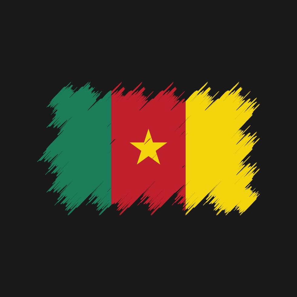 pinceau drapeau camerounais. drapeau national vecteur