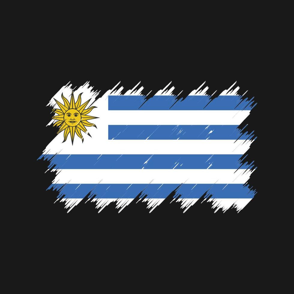 pinceau drapeau uruguay. drapeau national vecteur