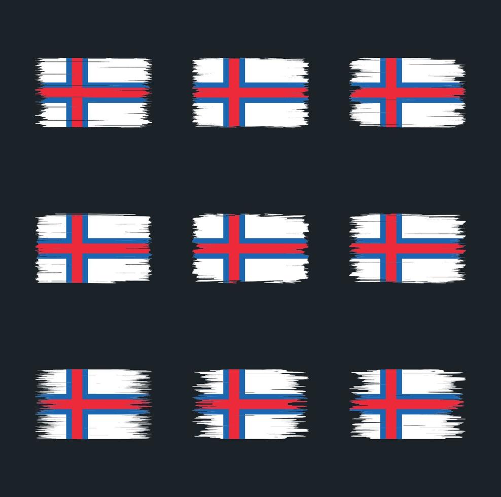 brosse de drapeau des îles féroé. drapeau national vecteur
