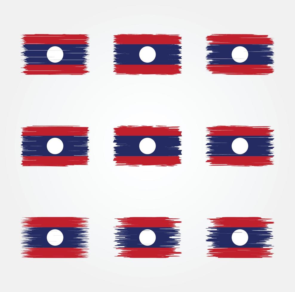 brosse de drapeau du laos. drapeau national vecteur