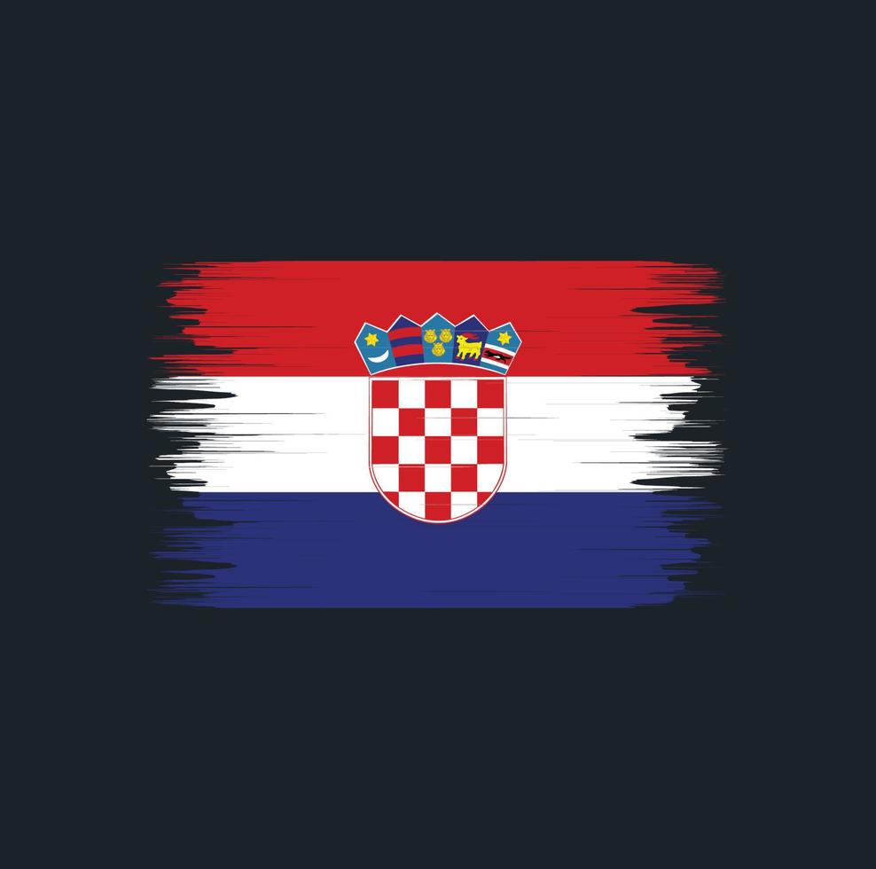 pinceau drapeau croatie. drapeau national vecteur