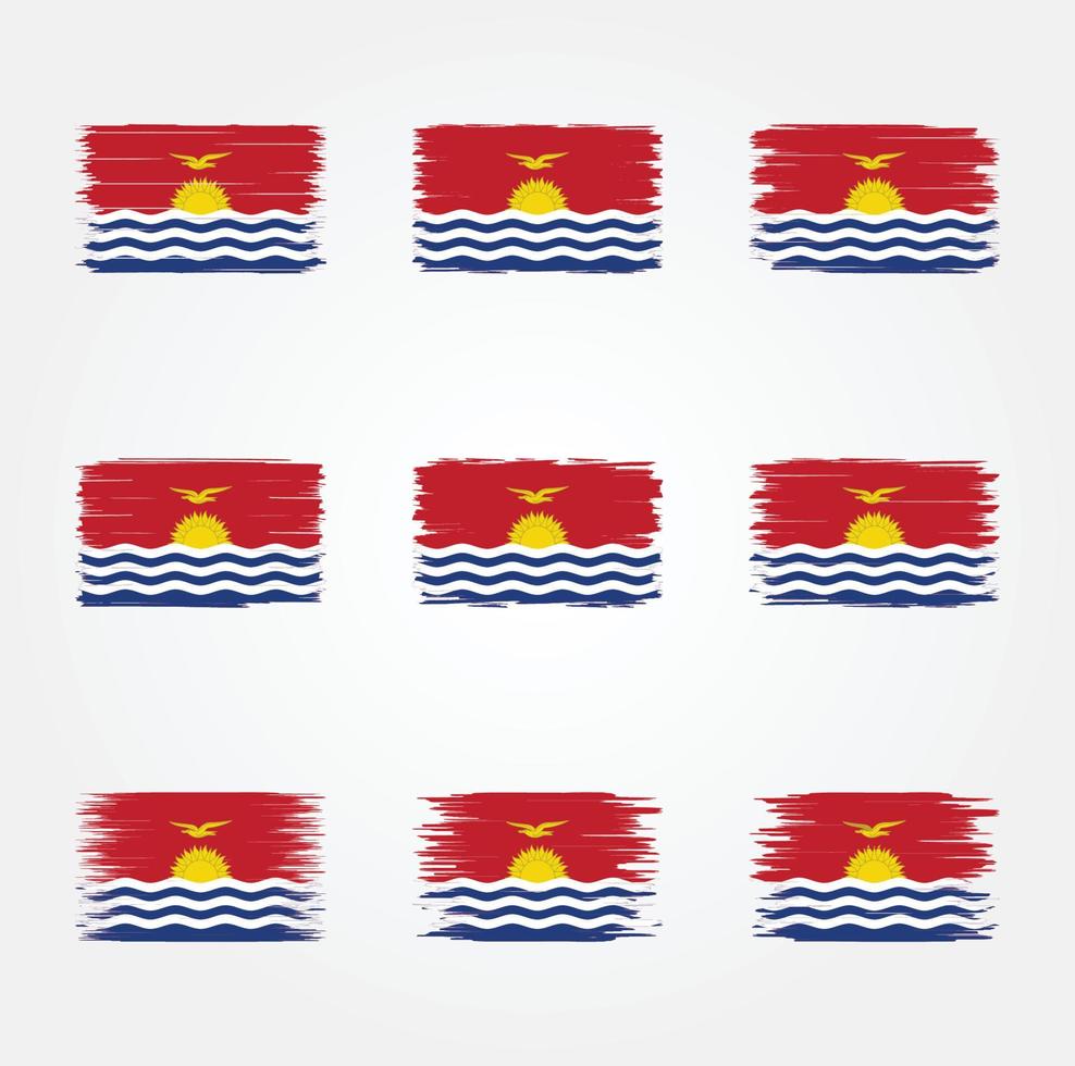 pinceau drapeau kiribati. drapeau national vecteur