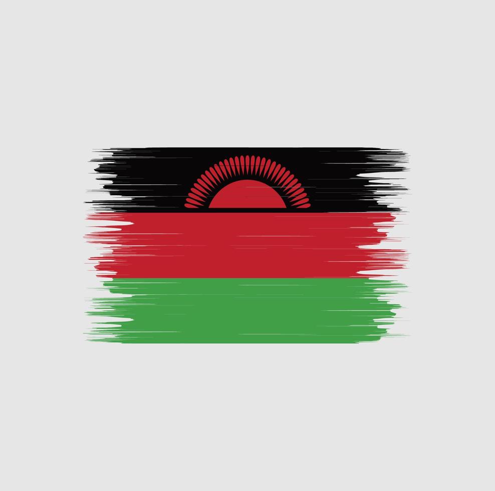 pinceau drapeau malawi. drapeau national vecteur