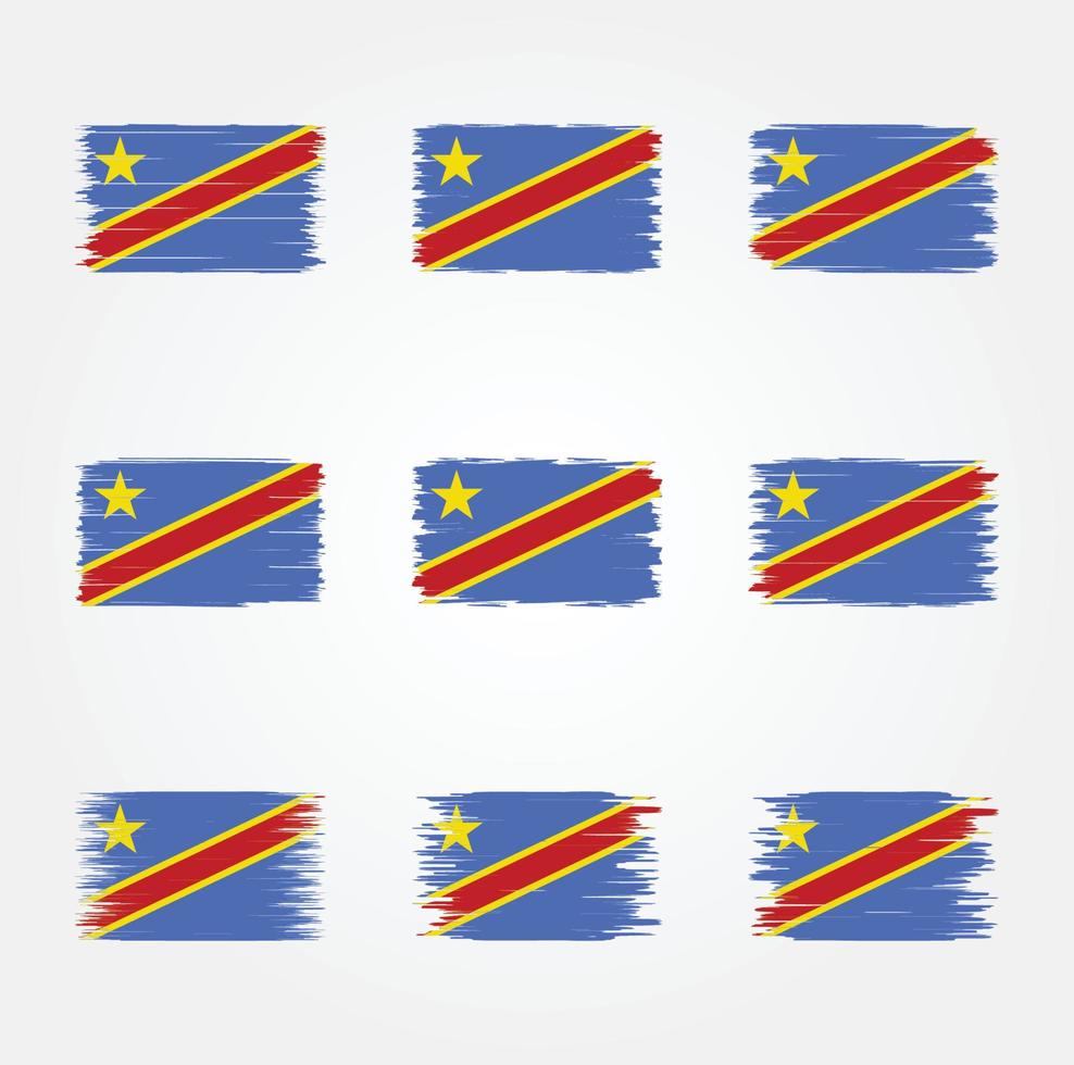 pinceau de drapeau de la république du congo. drapeau national vecteur