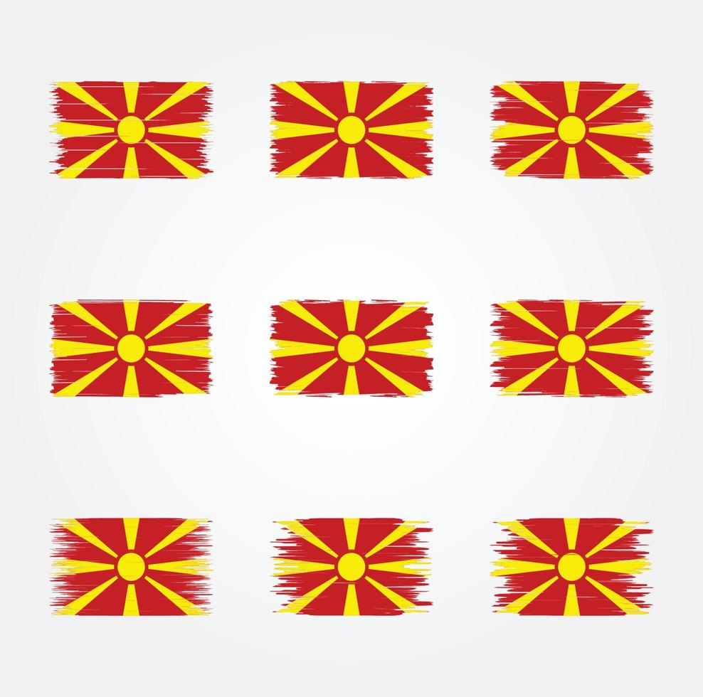 pinceau drapeau macédoine du nord. drapeau national vecteur