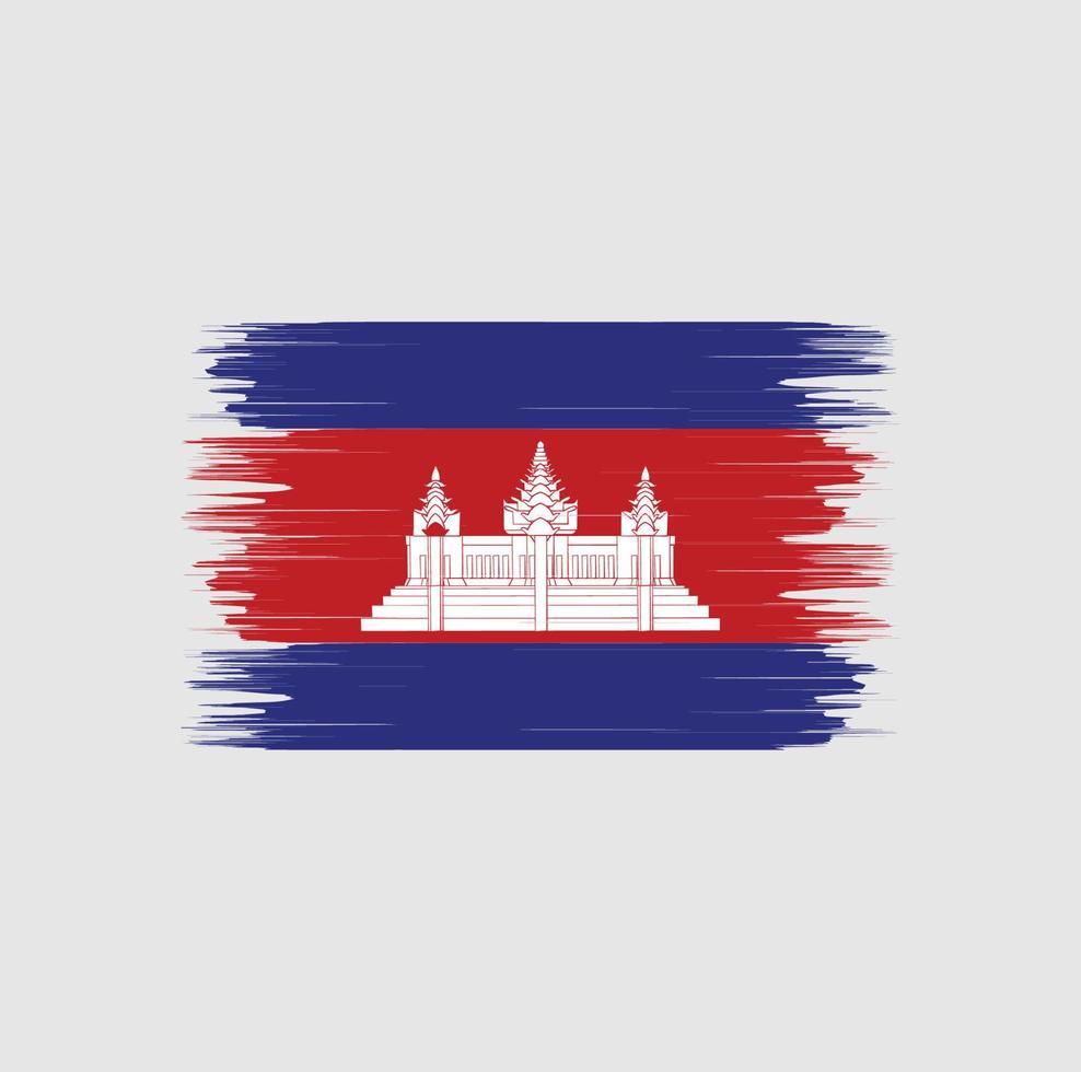 pinceau drapeau cambodge. drapeau national vecteur