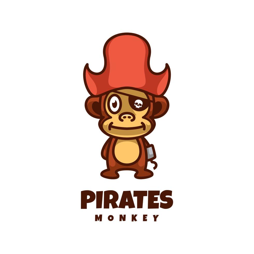 illustration graphique vectoriel du singe pirates, bon pour la conception de logo