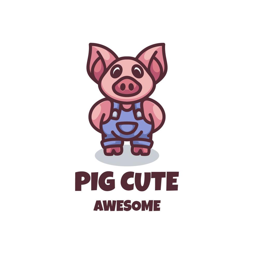 illustration graphique vectoriel de cochon mignon, bon pour la conception de logo