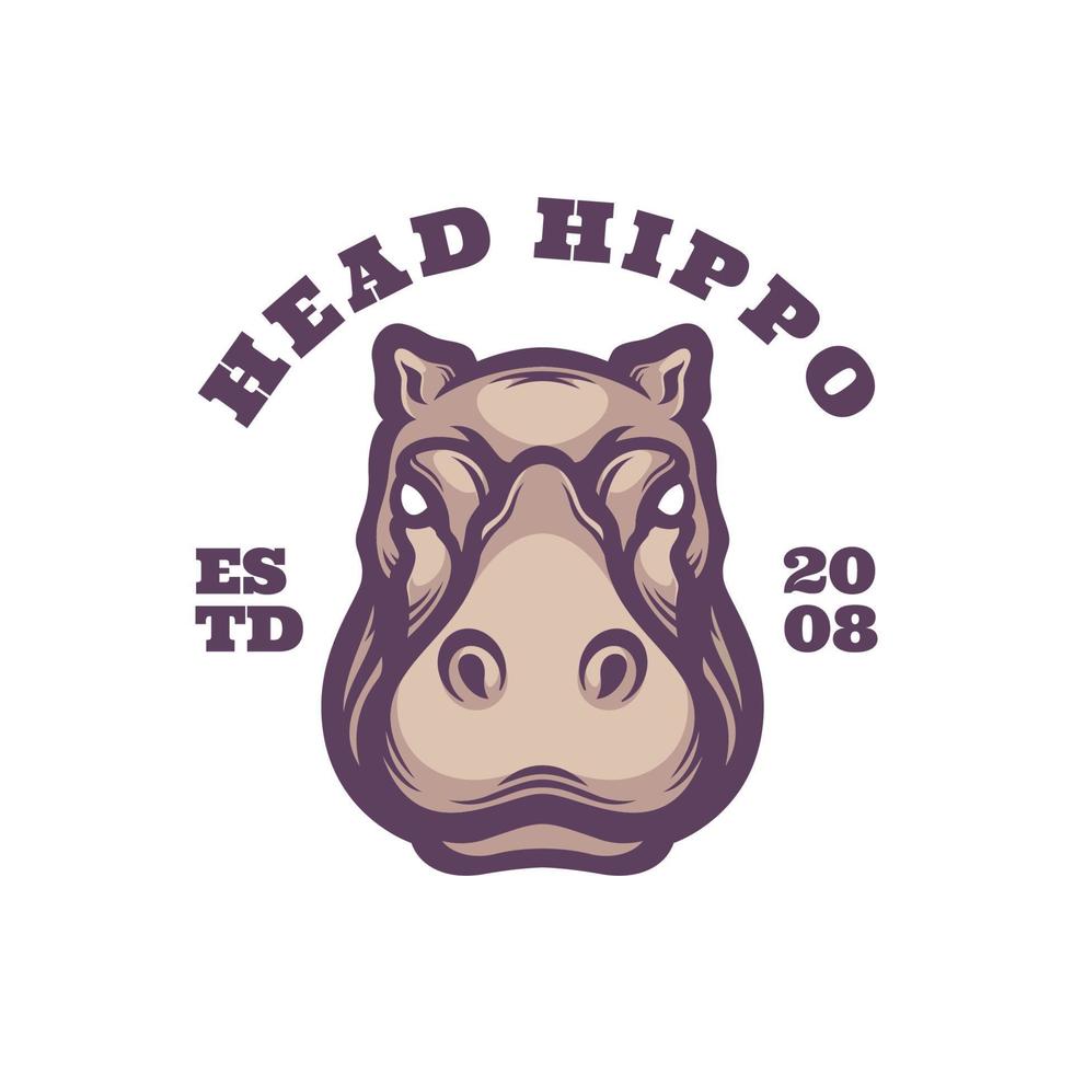 illustration graphique vectoriel de tête d'hippopotame, bon pour la conception de logo