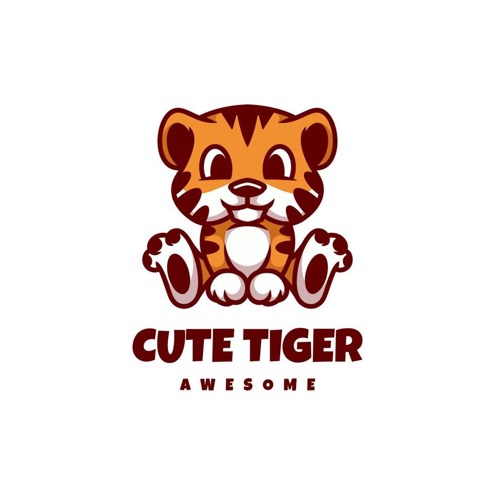 illustration graphique vectoriel de tigre mignon, bon pour la conception de logo