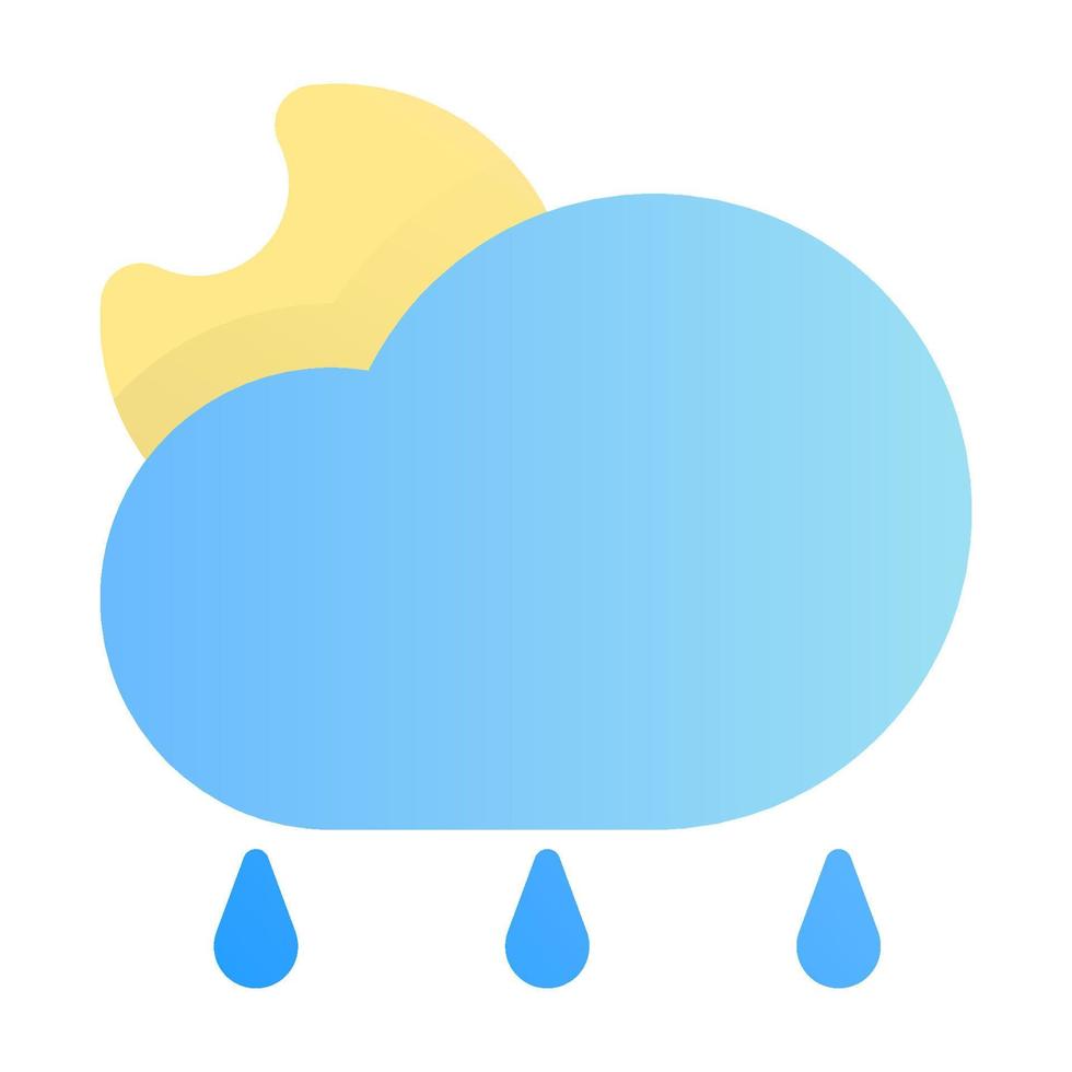 saison des pluies avec icône plate vecteur