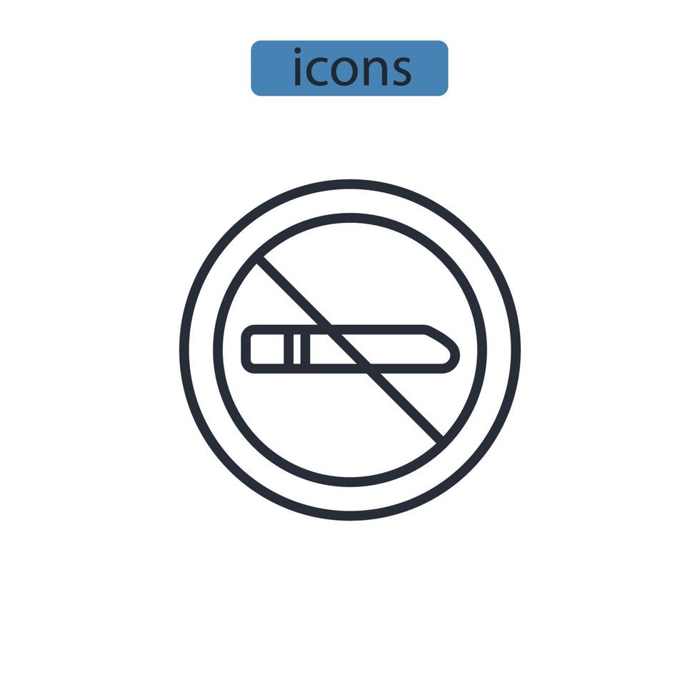 aucun élément de vecteur de symbole d'icônes de fumer pour le web infographique