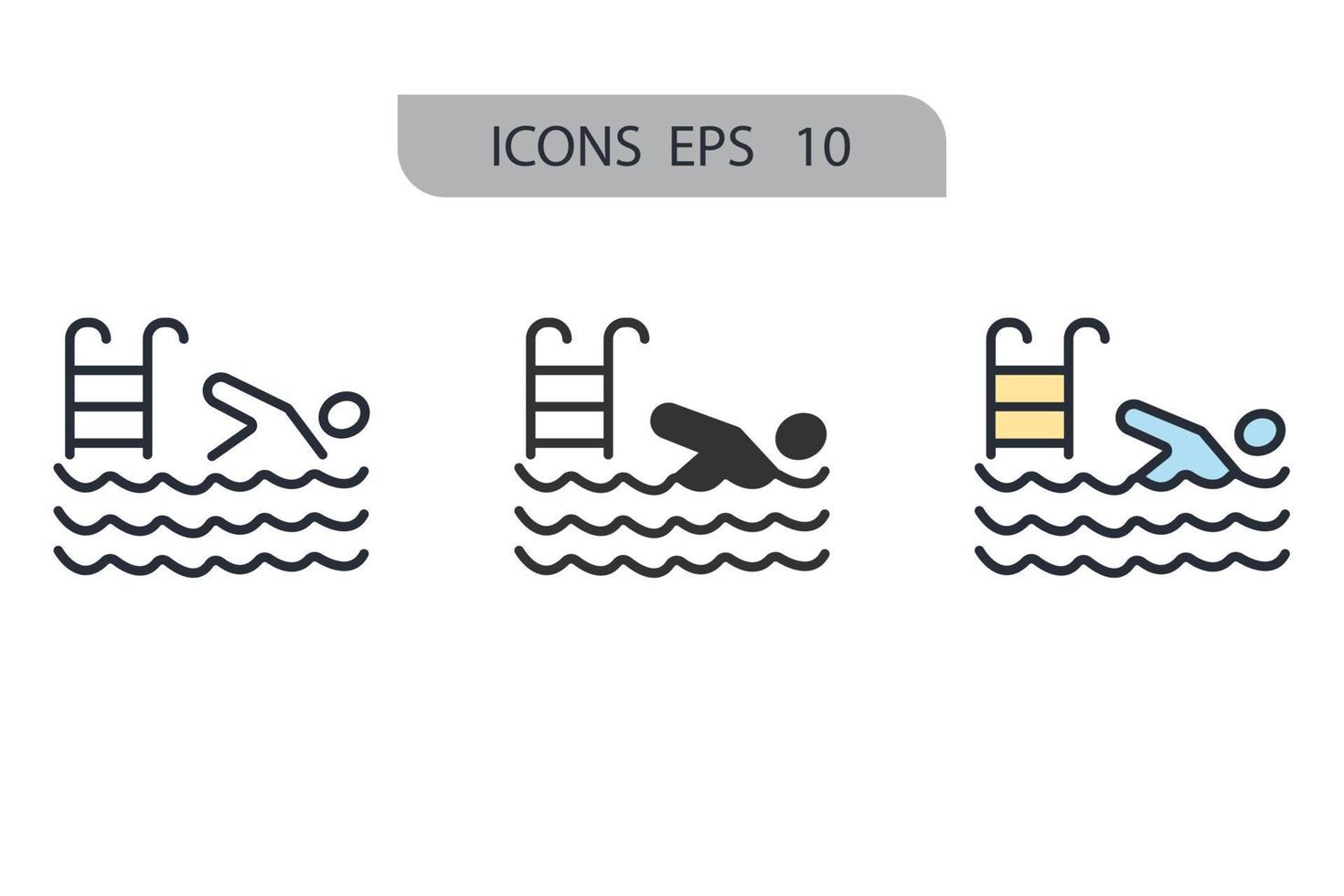 icônes de piscine symbole éléments vectoriels pour le web infographique vecteur