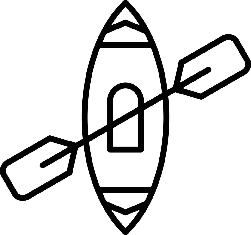 icône de contour de kayak vecteur