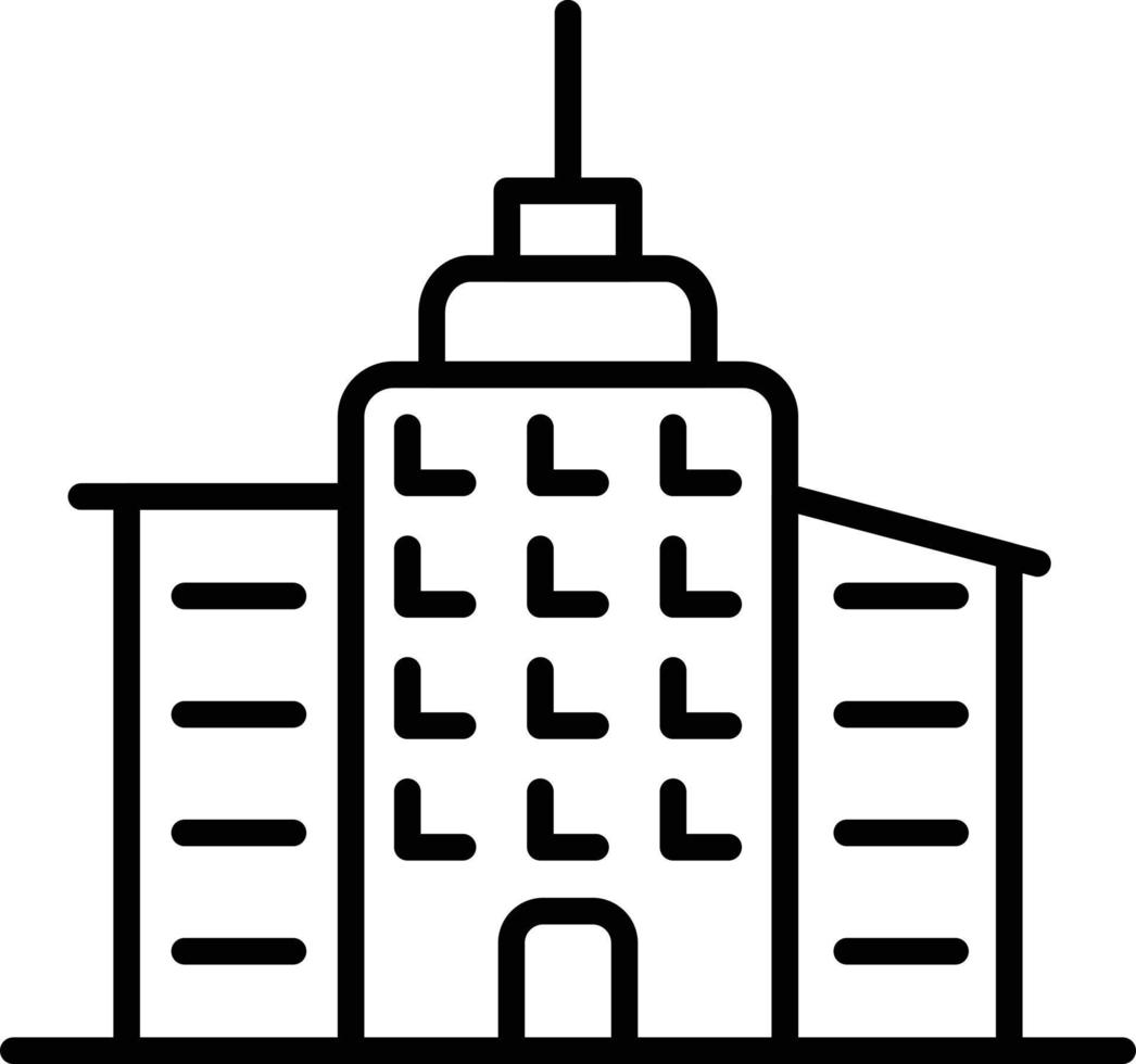 icône de contour d'immeuble de bureaux vecteur